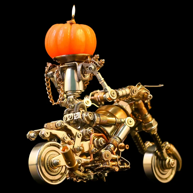 Amazing 3D Mechanical Puzzles for Kids - Pumpkin Knight Motorcycle Halloween Model Kit_2