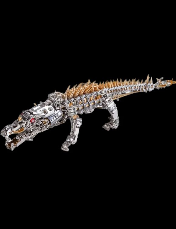 DIY Mechanical Crocodile Metal Assembly Model Kit - Steampunk Toy for All Ages