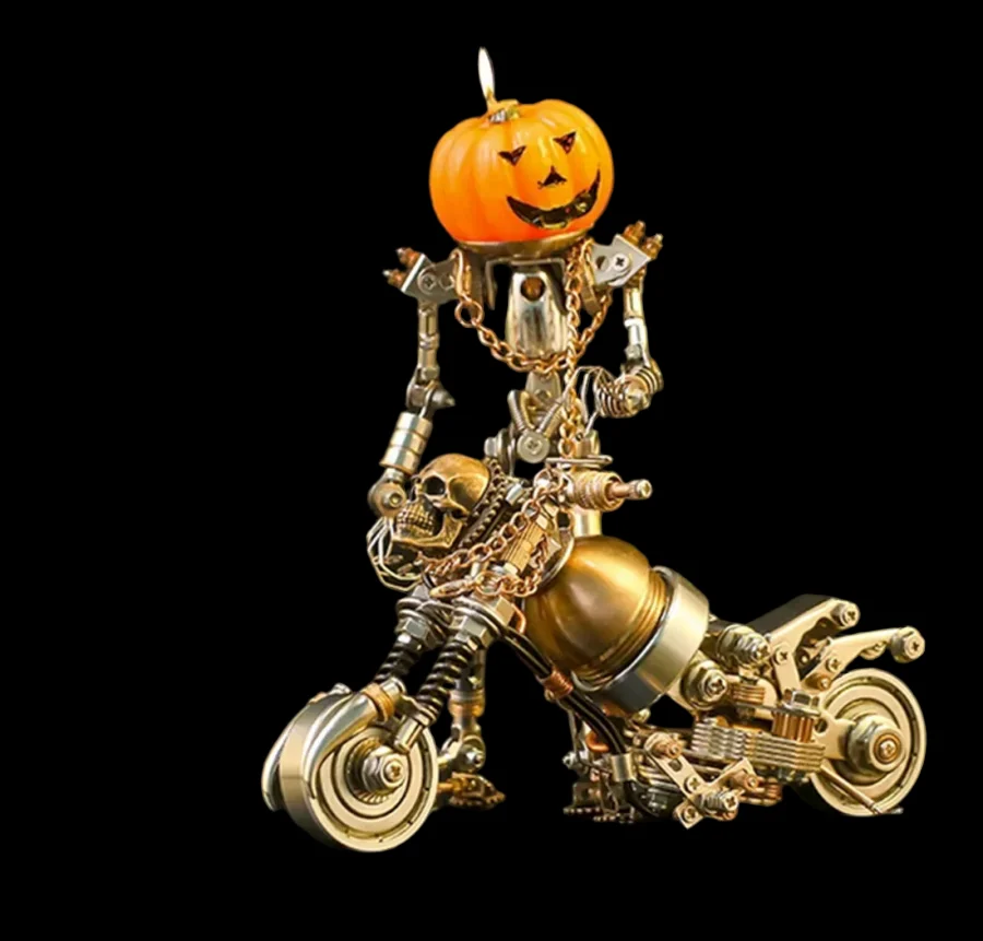 Amazing 3D Mechanical Puzzles for Kids - Pumpkin Knight Motorcycle Halloween Model Kit_4