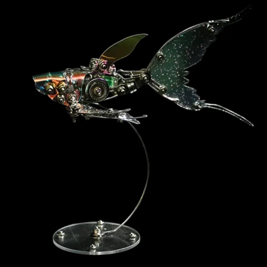 Amazing 3D Puzzles Flying Fish Metal DIY Assembly Kit - Steampunk Gift_8