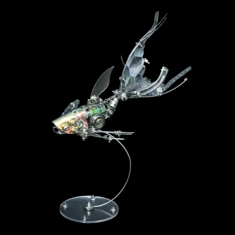 Amazing 3D Puzzles Flying Fish Metal DIY Assembly Kit - Steampunk Gift_6