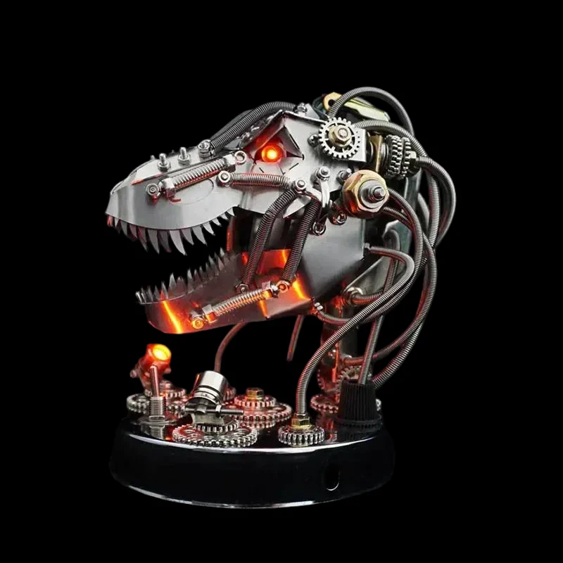 DIY Punk Luminous Dinosaur Head Metal Puzzle - A Stunning Assembly Gift_1