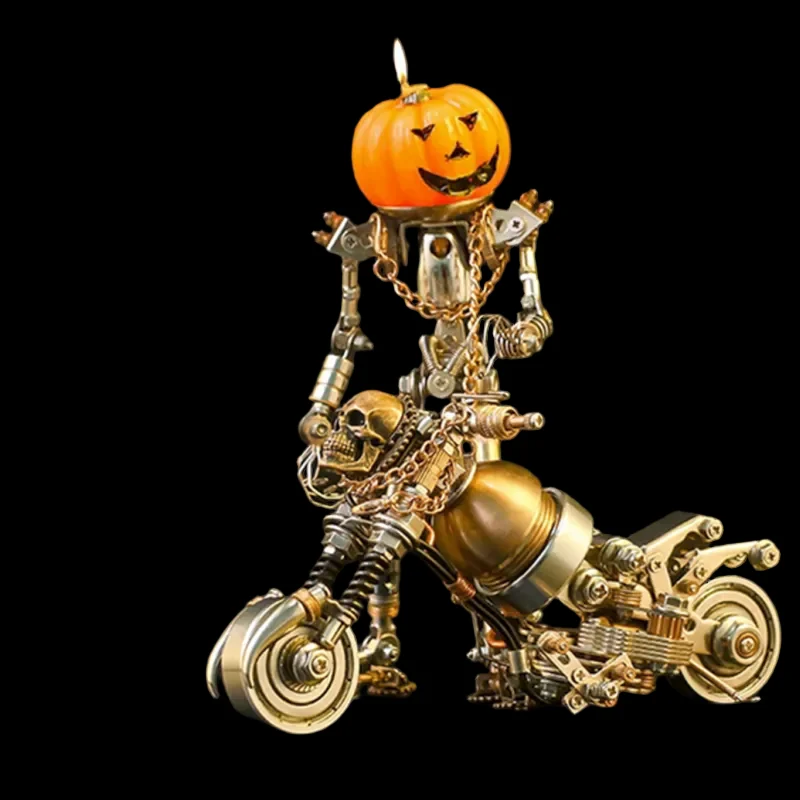 3D Metal Pumpkin Knight Motorcycle Model Kit - Ideal Halloween Gift for Boys & Adults_6