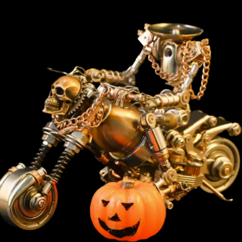 Amazing 3D Mechanical Puzzles for Kids - Pumpkin Knight Motorcycle Halloween Model Kit_6