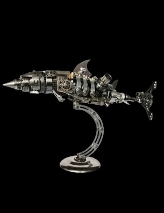 Punk DIY 3D Metal Fish Shark Puzzle Assembly Kit - Personalized Gift Toy