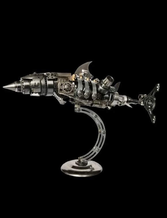 Punk DIY 3D Metal Fish Shark Puzzle Assembly Kit - Personalized Gift Toy