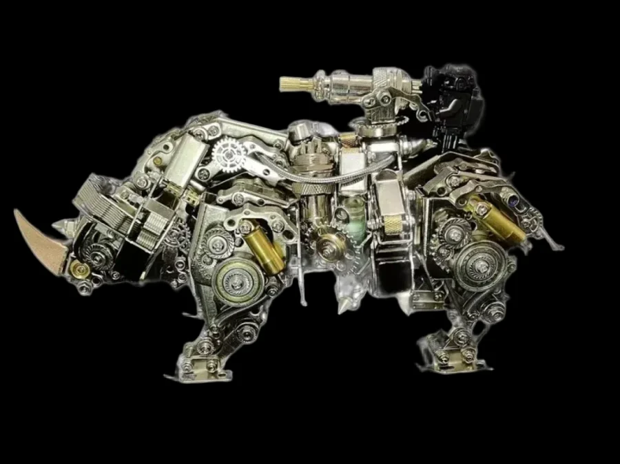 Amazing Mechanical Rhinoceros Metal Assembly Kit - DIY Puzzle Toy_5