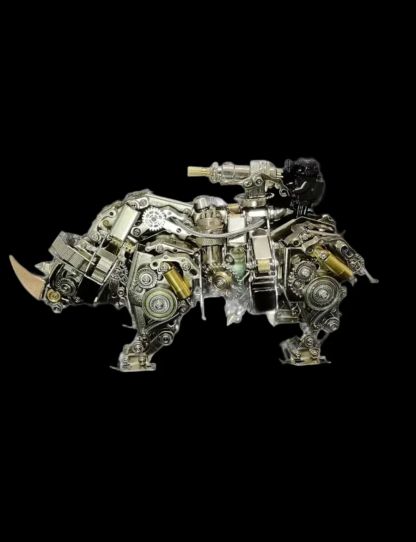 Amazing Mechanical Rhinoceros Metal Assembly Kit - DIY Puzzle Toy