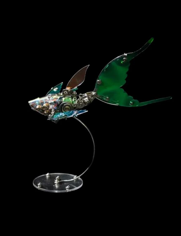 Amazing 3D Puzzles Flying Fish Metal DIY Assembly Kit - Steampunk Gift