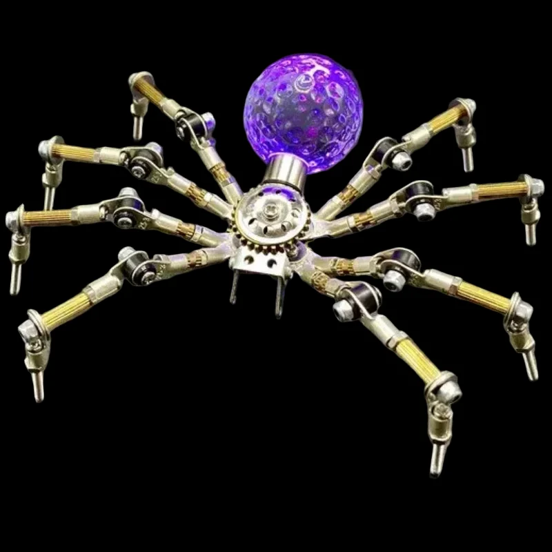 DIY 3D Puzzle Metal Luminous Spider Kit - Steampunk Mechanical Toy for All Ages_1