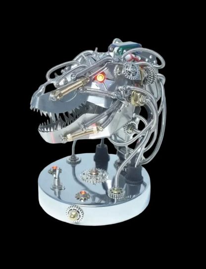 DIY Punk Luminous Dinosaur Head Metal Puzzle - A Stunning Assembly Gift