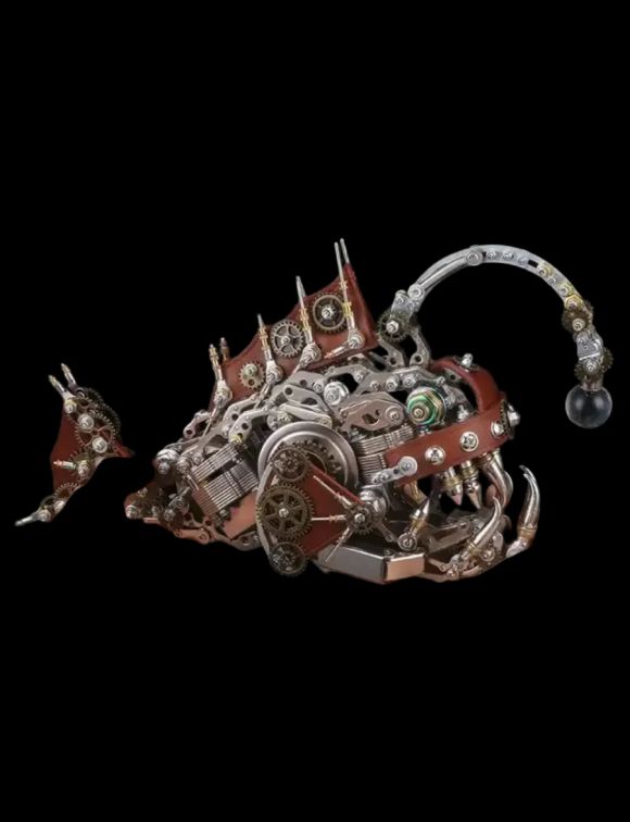 1064pcs 3D Metal Anglerfish Puzzle Kit - Steampunk DIY for Adults