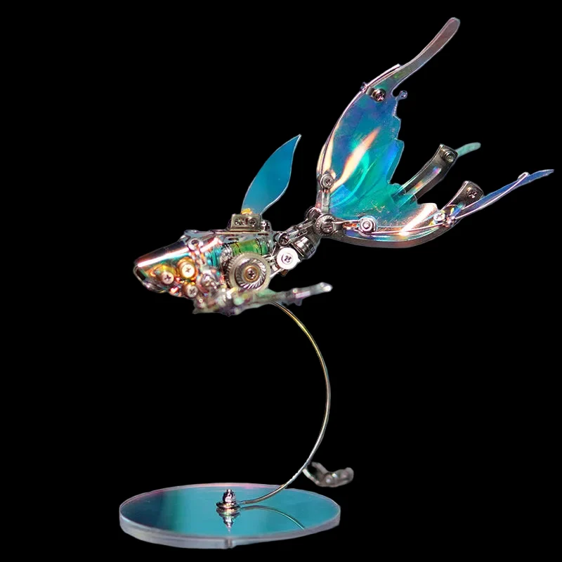 Amazing 3D Puzzles Flying Fish Metal DIY Assembly Kit - Steampunk Gift_3