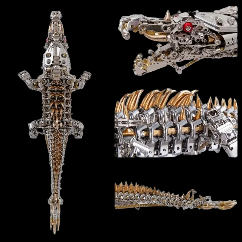 DIY Mechanical Crocodile Metal Assembly Model Kit - Steampunk Toy for All Ages_3