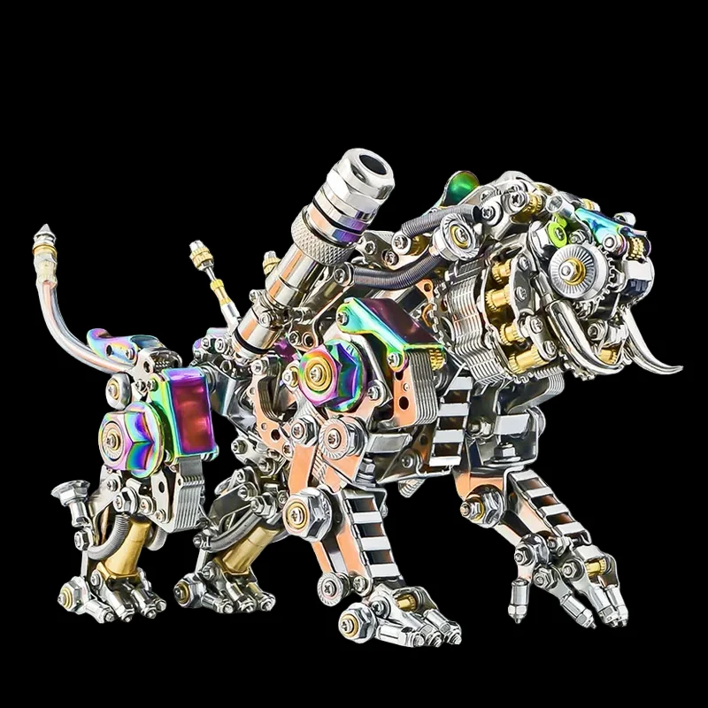 Cool 3D Metal Tiger / Smilodon Mechanical Puzzle Toys For Adults & Kids Assembly_3