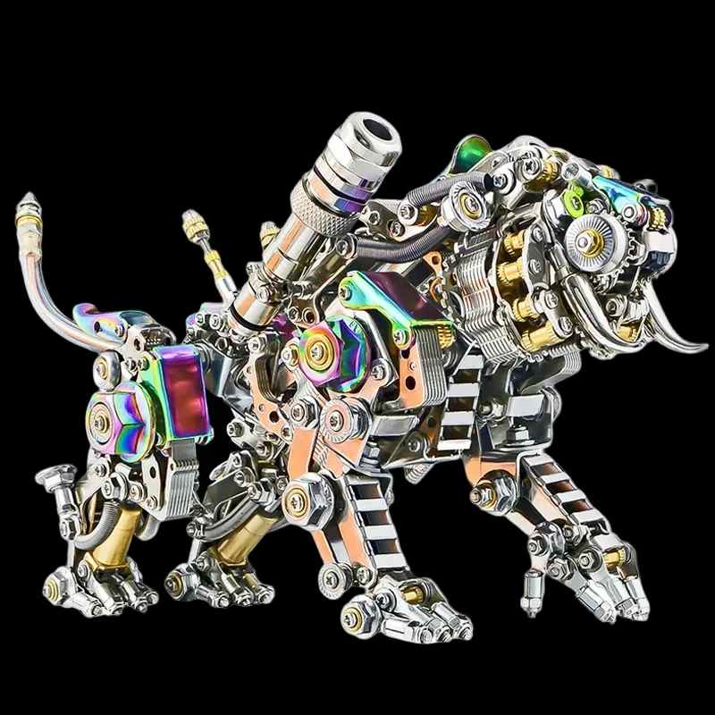 Cool 3D Metal Tiger / Smilodon Mechanical Puzzle Toys For Adults & Kids Assembly_6