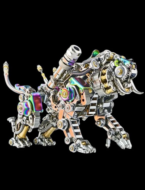 Cool 3D Metal Tiger / Smilodon Mechanical Puzzle Toys For Adults & Kids Assembly